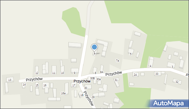 Przychów, Przychów, 7, mapa Przychów