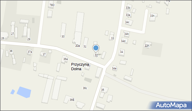 Przyczyna Dolna, Przyczyna Dolna, 32, mapa Przyczyna Dolna