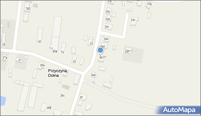 Przyczyna Dolna, Przyczyna Dolna, 34, mapa Przyczyna Dolna