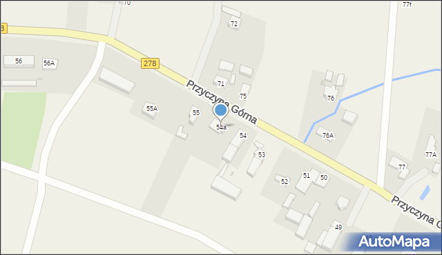 Przyczyna Górna, Przyczyna Górna, 54a, mapa Przyczyna Górna