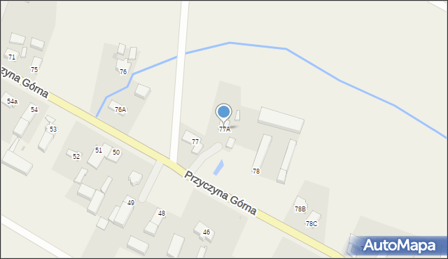 Przyczyna Górna, Przyczyna Górna, 77A, mapa Przyczyna Górna