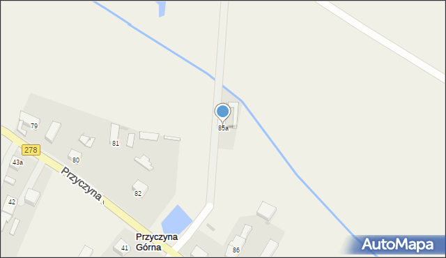 Przyczyna Górna, Przyczyna Górna, 85a, mapa Przyczyna Górna