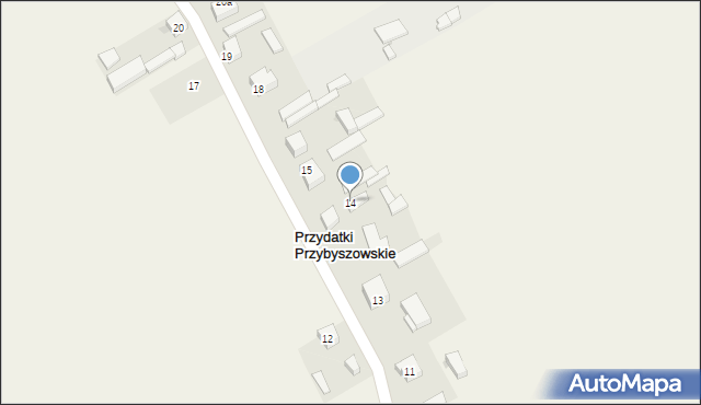 Przydatki Przybyszowskie, Przydatki Przybyszowskie, 14, mapa Przydatki Przybyszowskie