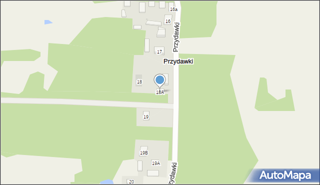 Przydawki, Przydawki, 18A, mapa Przydawki