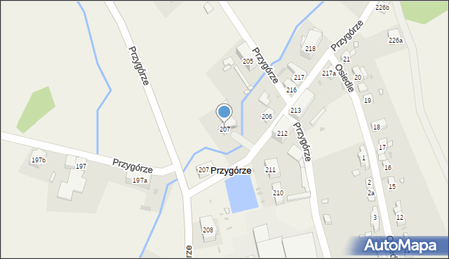 Przygórze, Przygórze, 207, mapa Przygórze