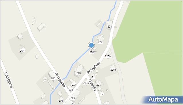 Przygórze, Przygórze, 220, mapa Przygórze