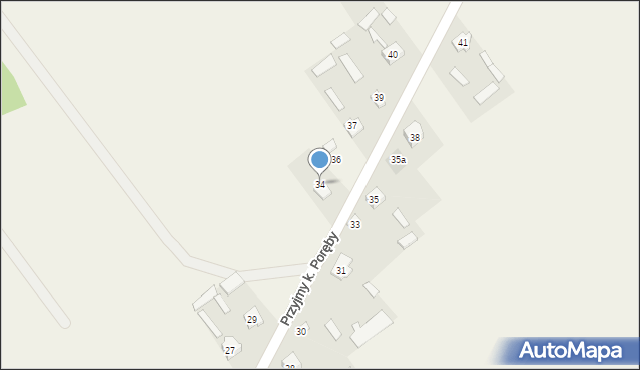 Przyjmy k. Poręby, Przyjmy k. Poręby, 34, mapa Przyjmy k. Poręby