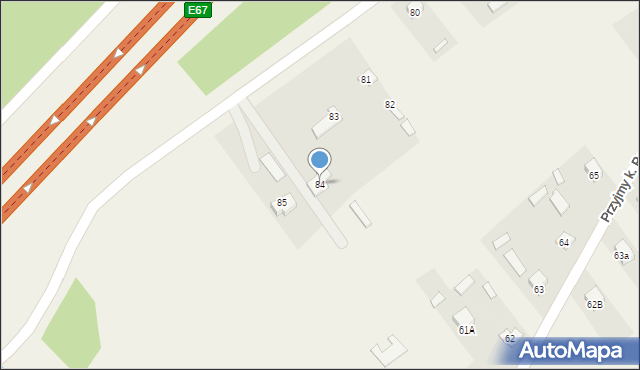 Przyjmy k. Poręby, Przyjmy k. Poręby, 84, mapa Przyjmy k. Poręby