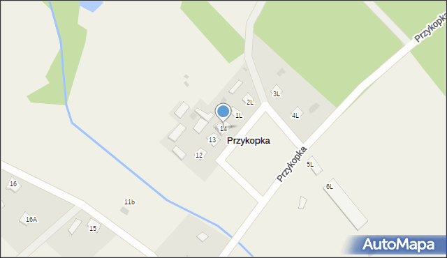 Przykopka, Przykopka, 14, mapa Przykopka