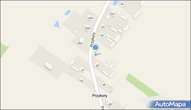 Przykory, Przykory, 45, mapa Przykory