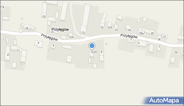 Przyłęgów, Przyłęgów, 7, mapa Przyłęgów