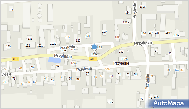 Przylesie, Przylesie, 129A, mapa Przylesie