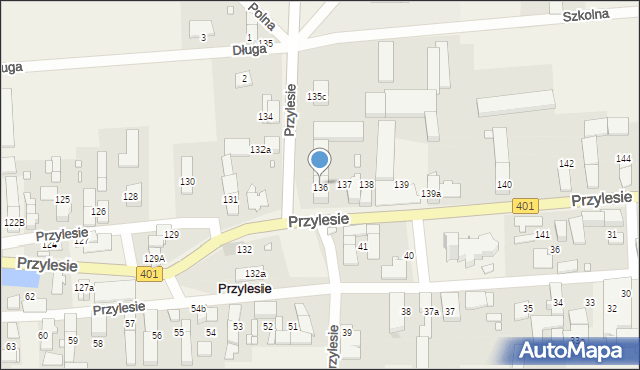 Przylesie, Przylesie, 136, mapa Przylesie