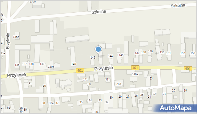 Przylesie, Przylesie, 143, mapa Przylesie