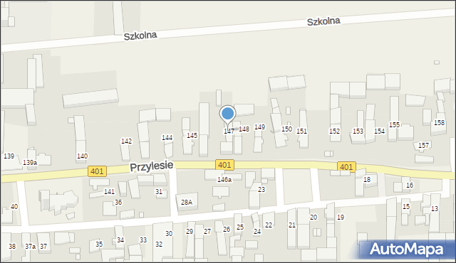 Przylesie, Przylesie, 147, mapa Przylesie