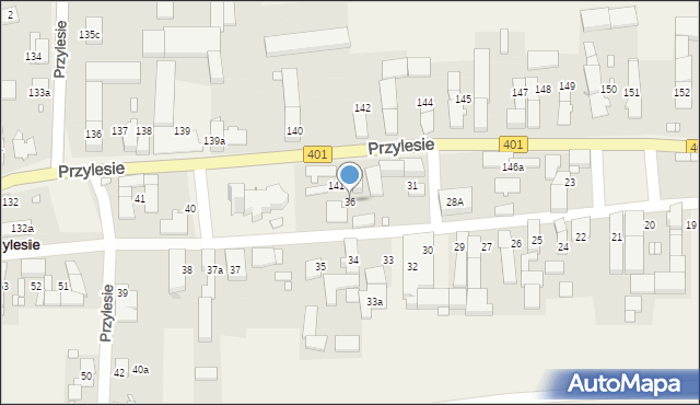 Przylesie, Przylesie, 36, mapa Przylesie