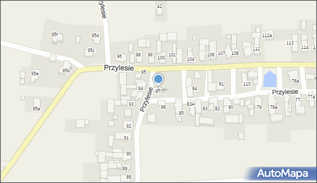 Przylesie, Przylesie, 87, mapa Przylesie