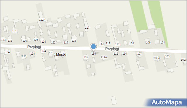 Przyłogi, Przyłogi, 115, mapa Przyłogi