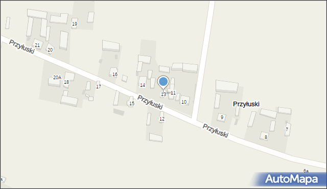 Przyłuski, Przyłuski, 13, mapa Przyłuski