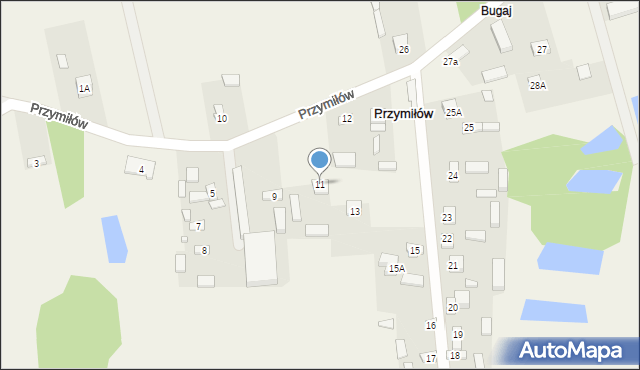 Przymiłów, Przymiłów, 11, mapa Przymiłów