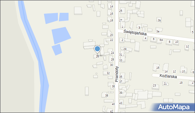Przyprostynia, Prandoty, 26, mapa Przyprostynia