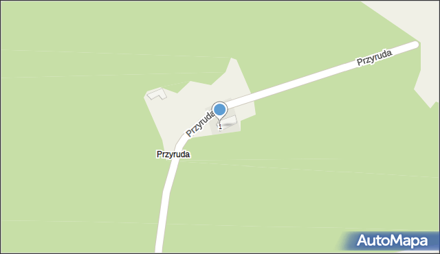 Przyruda, Przyruda, 1, mapa Przyruda