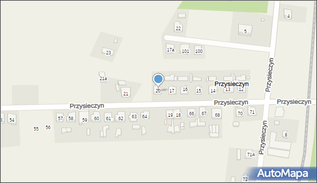 Przysieczyn, Przysieczyn, 20, mapa Przysieczyn