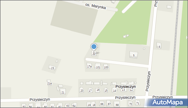 Przysieczyn, Przysieczyn, 22, mapa Przysieczyn