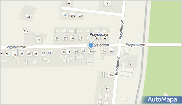 Przysieczyn, Przysieczyn, 68, mapa Przysieczyn