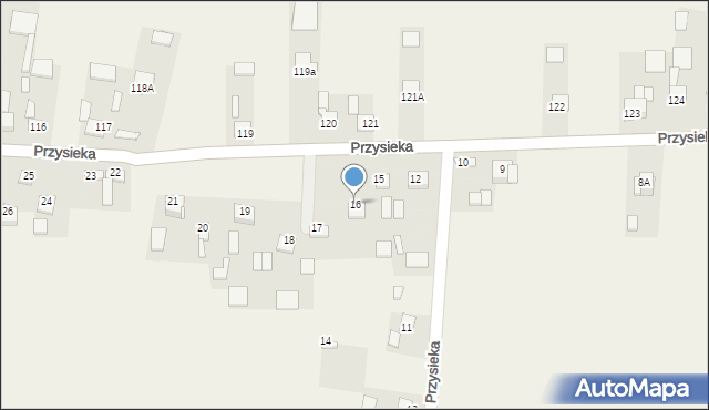 Przysieka, Przysieka, 16, mapa Przysieka