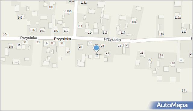 Przysieka, Przysieka, 26, mapa Przysieka