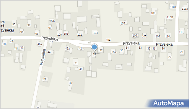 Przysieka, Przysieka, 38, mapa Przysieka