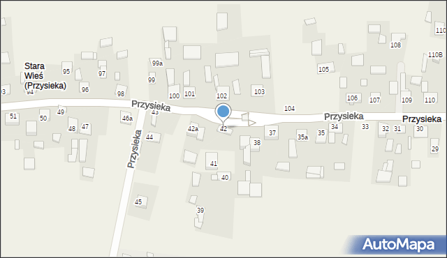 Przysieka, Przysieka, 42, mapa Przysieka