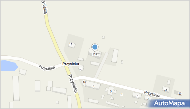 Przysieka, Przysieka, 13A, mapa Przysieka