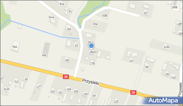 Przysieki, Przysieki, 375, mapa Przysieki