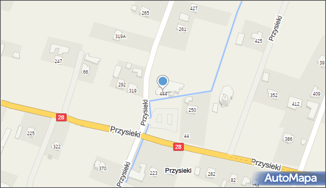 Przysieki, Przysieki, 444, mapa Przysieki