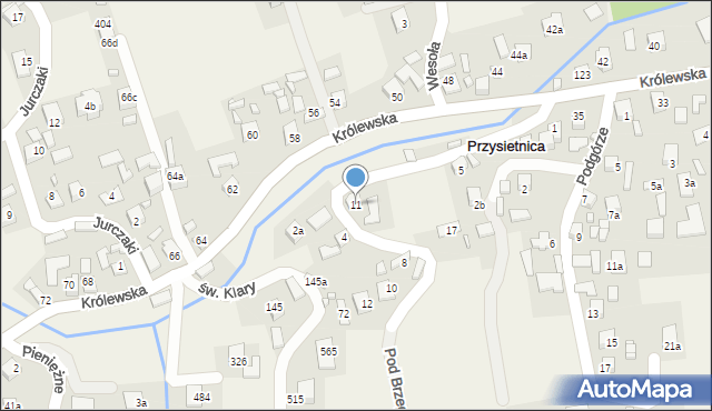 Przysietnica, Przysietnica, 204, mapa Przysietnica