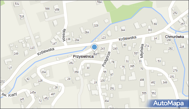 Przysietnica, Przysietnica, 264, mapa Przysietnica