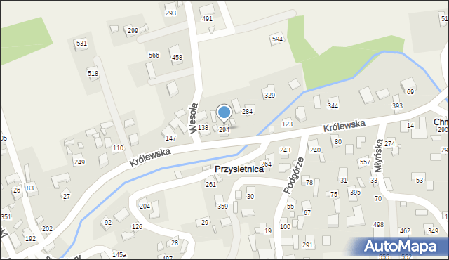 Przysietnica, Przysietnica, 294, mapa Przysietnica