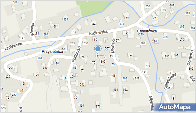 Przysietnica, Przysietnica, 31, mapa Przysietnica