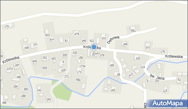 Przysietnica, Przysietnica, 317, mapa Przysietnica