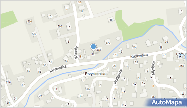 Przysietnica, Przysietnica, 32, mapa Przysietnica