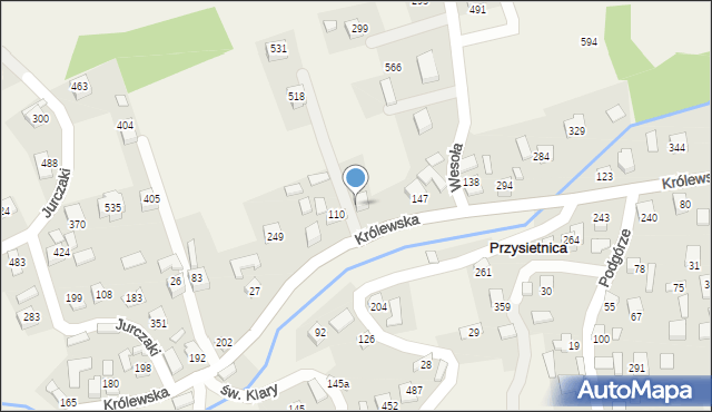 Przysietnica, Przysietnica, 334, mapa Przysietnica