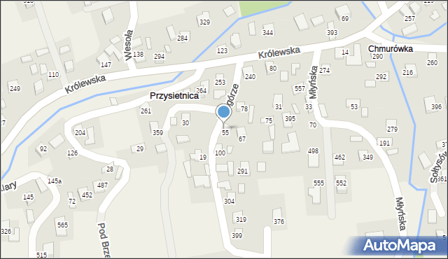 Przysietnica, Przysietnica, 68, mapa Przysietnica