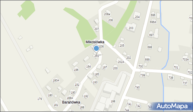 Przysietnica, Przysietnica, 201, mapa Przysietnica