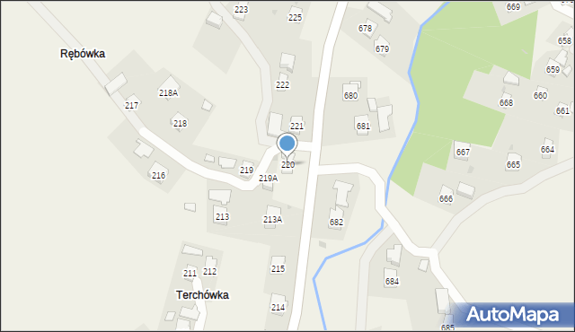 Przysietnica, Przysietnica, 220, mapa Przysietnica