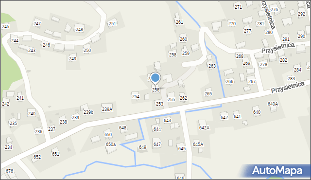 Przysietnica, Przysietnica, 256, mapa Przysietnica