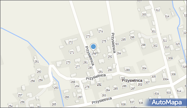 Przysietnica, Przysietnica, 276, mapa Przysietnica