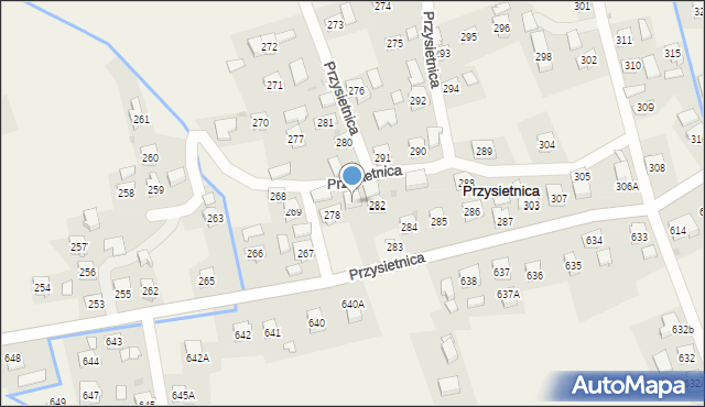 Przysietnica, Przysietnica, 279, mapa Przysietnica