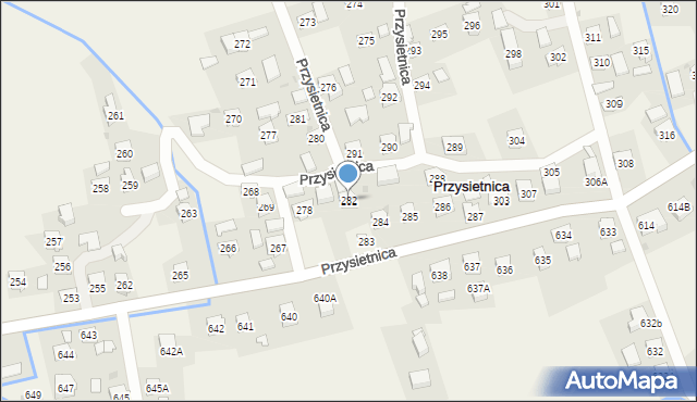 Przysietnica, Przysietnica, 282, mapa Przysietnica